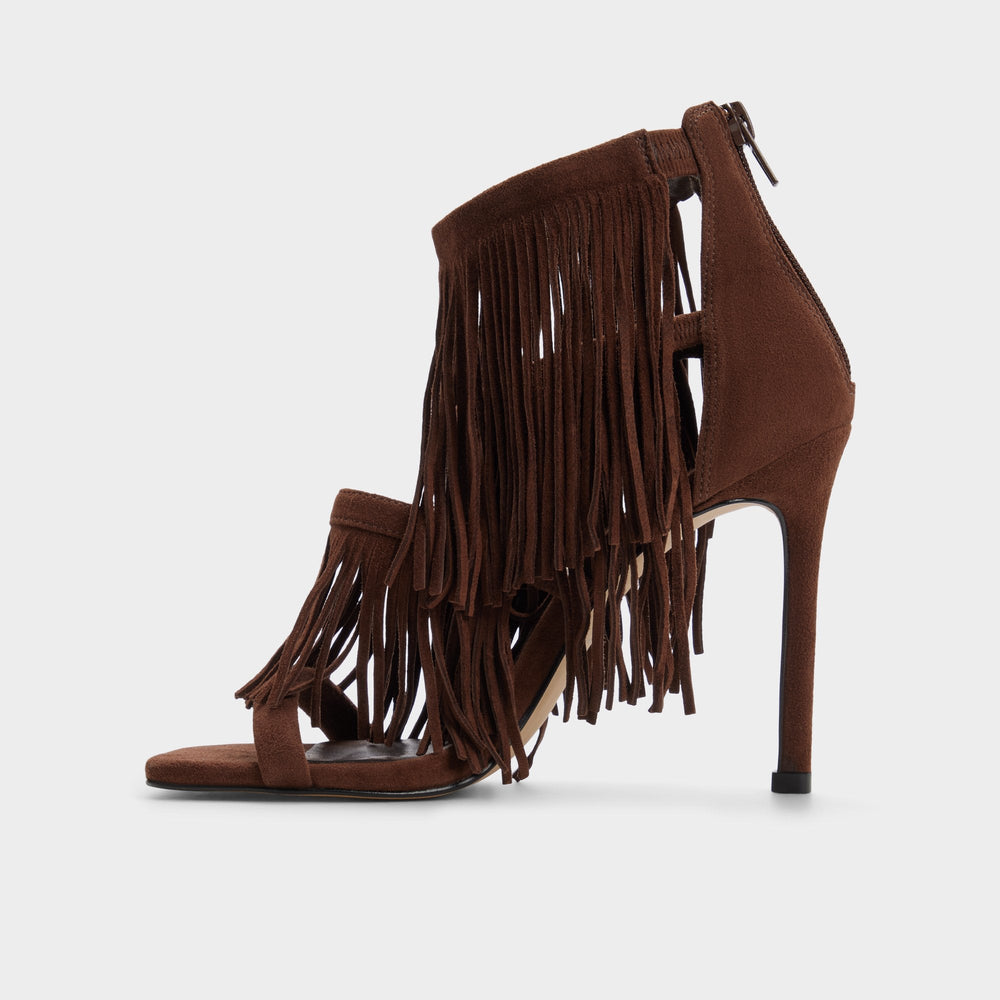 Nahana in Dark Brown - Strappy heeled sandal, Stiletto heel | Aldo sale