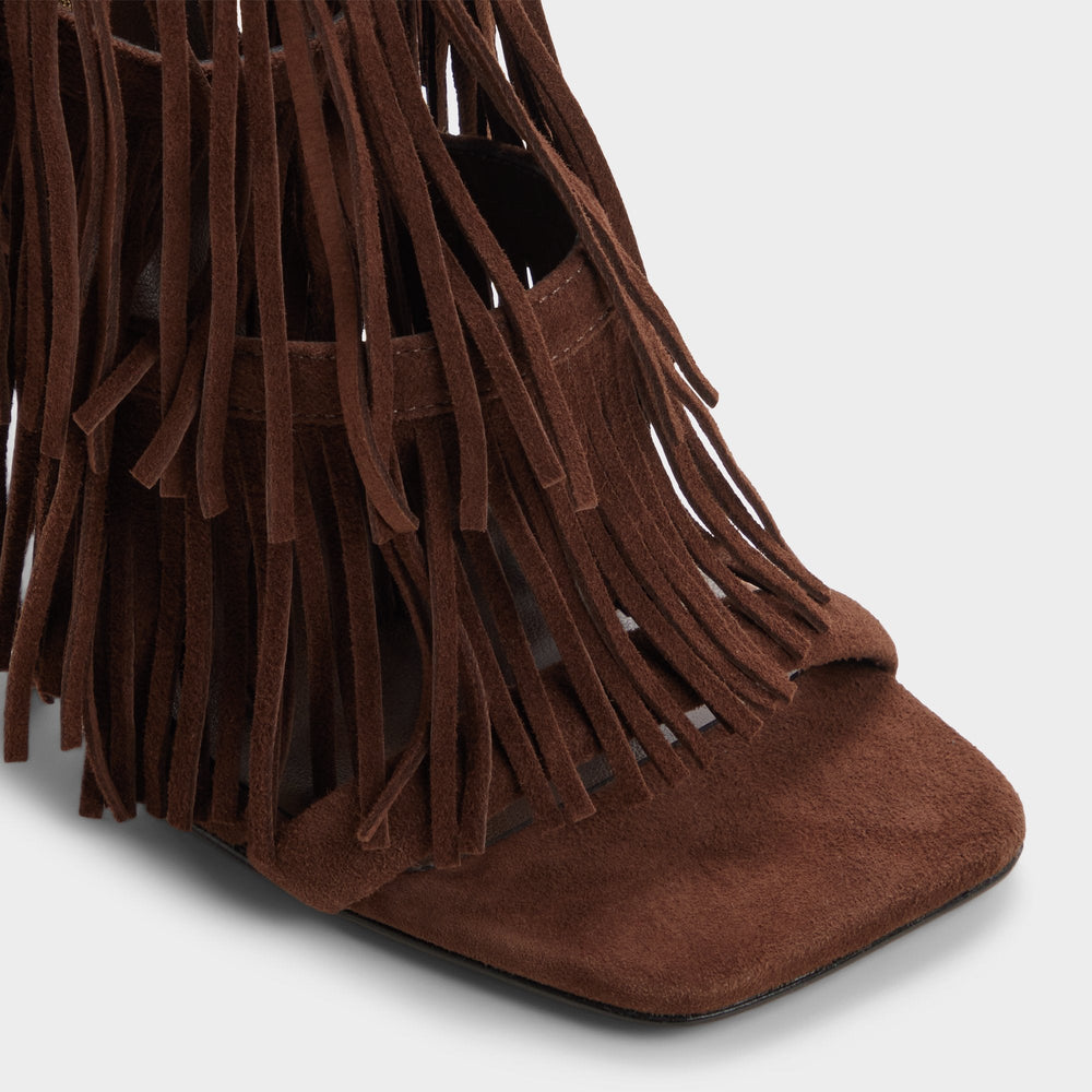 Nahana in Dark Brown - Strappy heeled sandal, Stiletto heel | Aldo sale