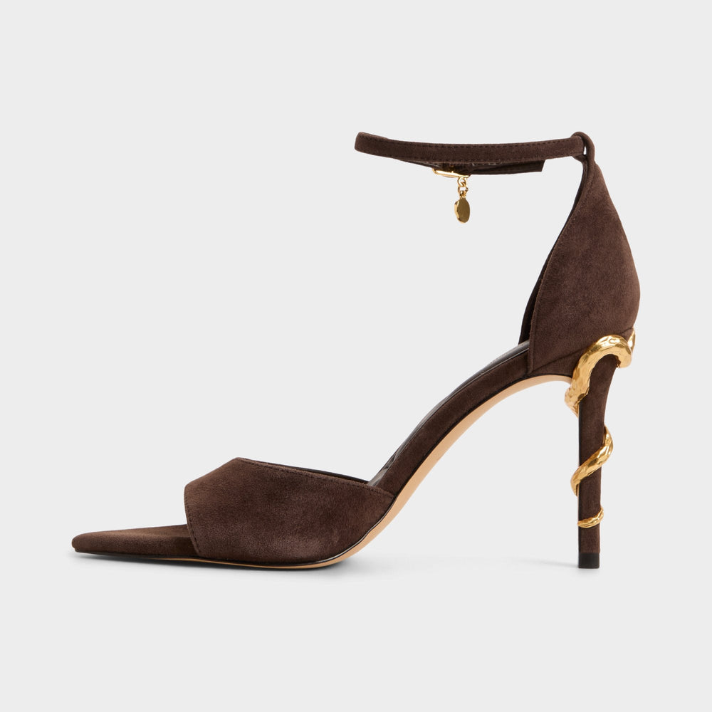Medeza in Dark Brown - Strappy heeled sandal | Aldo for sale