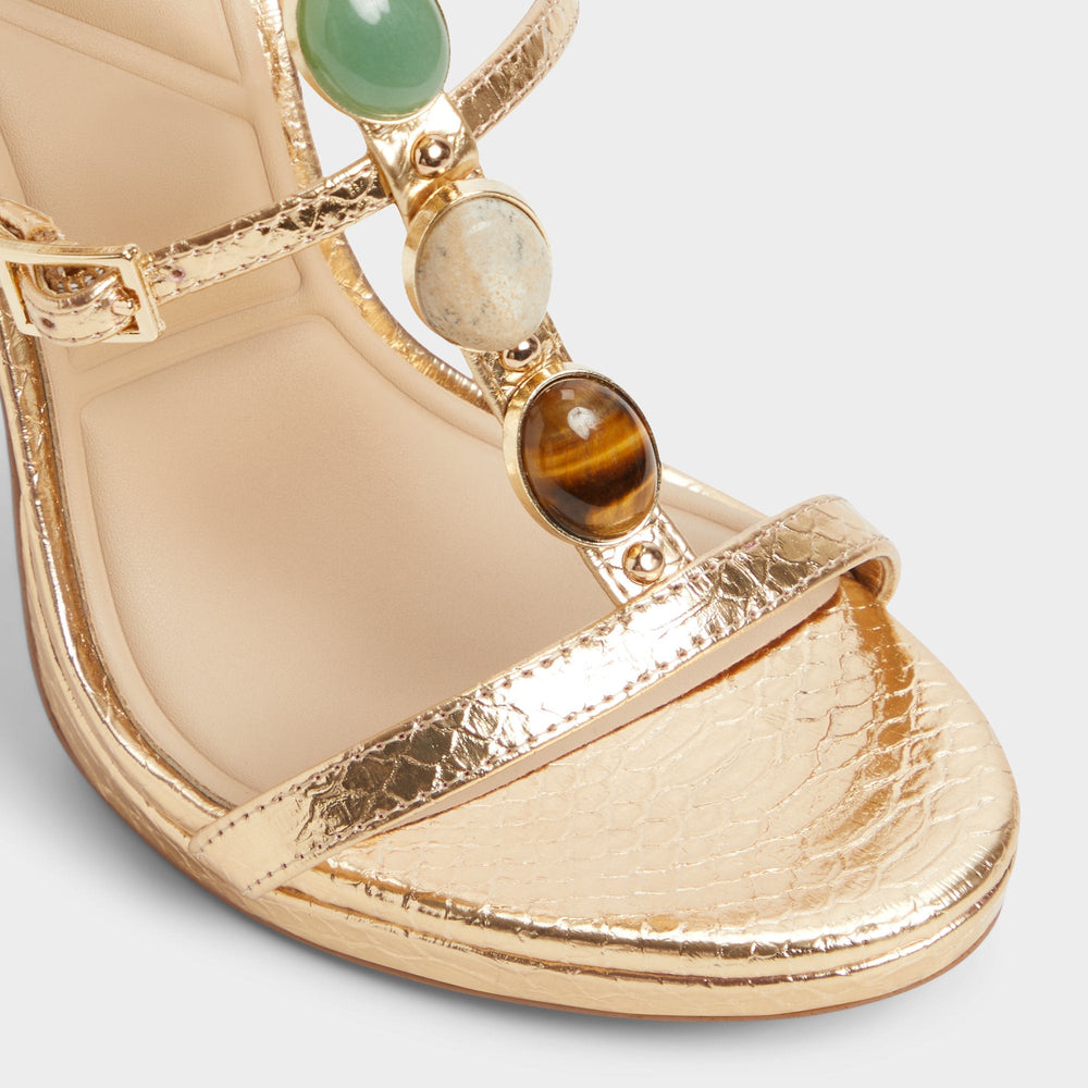 Opalia Gold Women's Strappy sandals - Strappy heeled sandal, Platform | Aldo discount