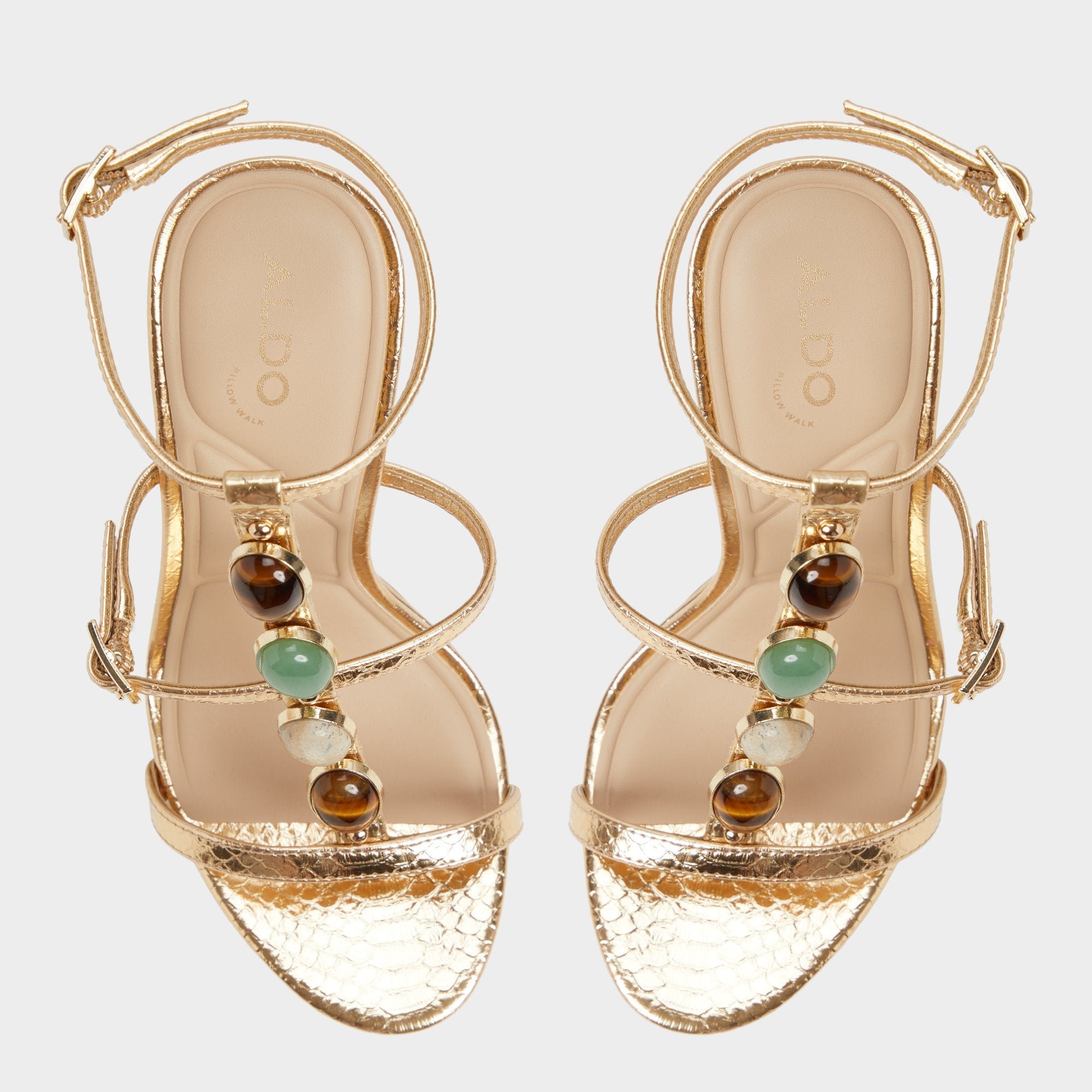 Opalia Gold Women's Strappy sandals - Strappy heeled sandal, Platform | Aldo discount