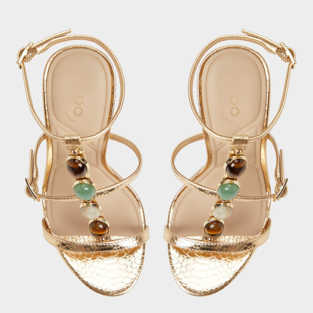 Opalia Gold Women's Strappy sandals - Strappy heeled sandal, Platform | Aldo discount