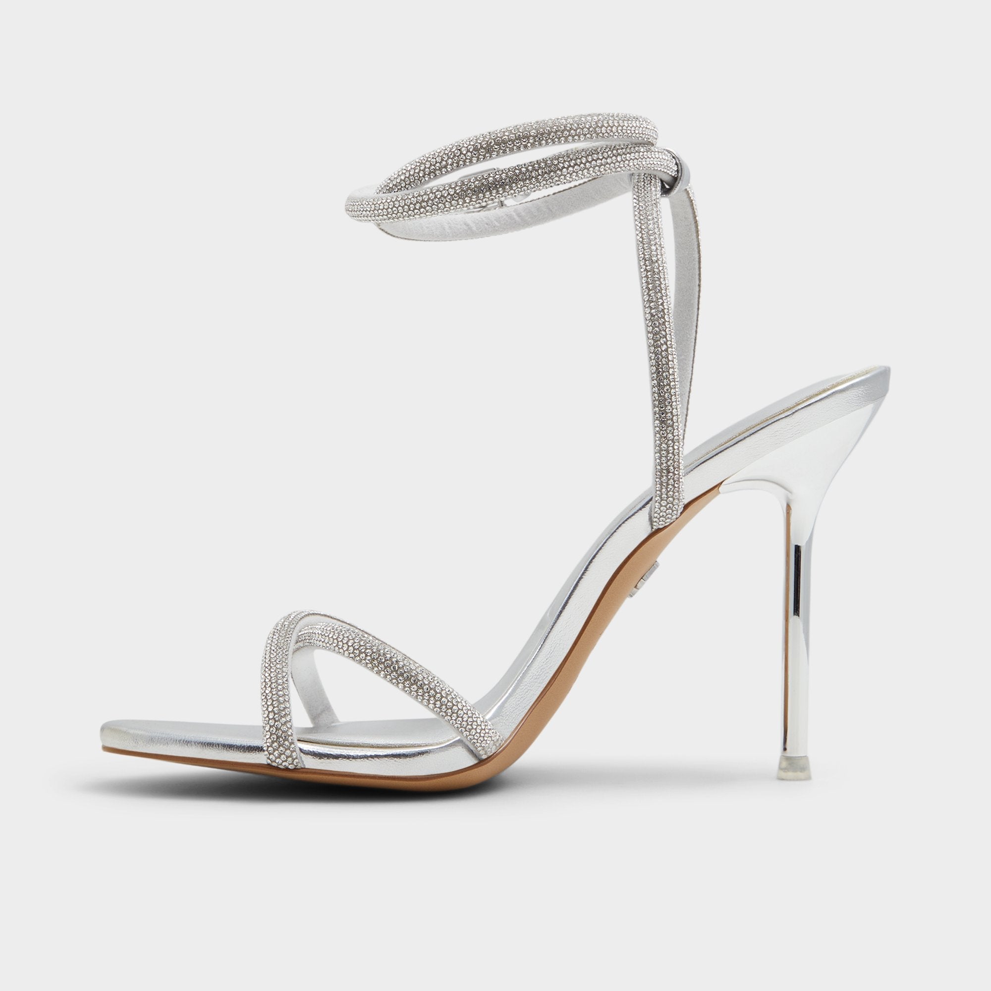 Manaelden Silver Women's Heeled sandals - Strappy heeled sandal, Stiletto heel | Aldo on sale