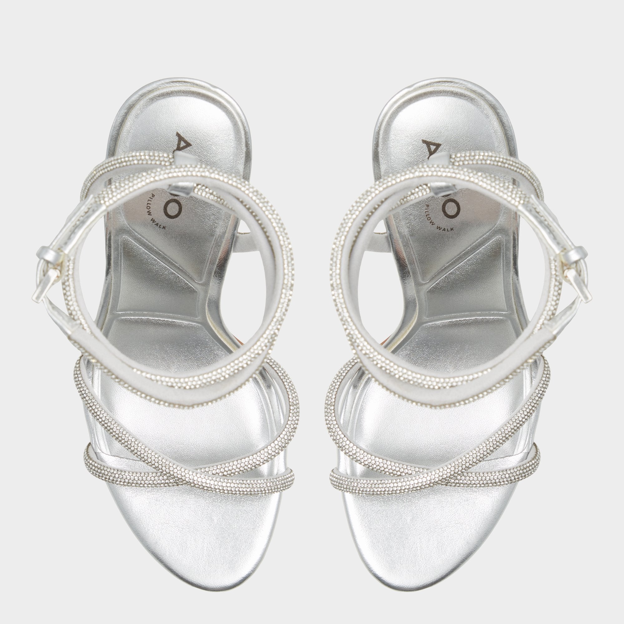 Manaelden Silver Women's Heeled sandals - Strappy heeled sandal, Stiletto heel | Aldo on sale