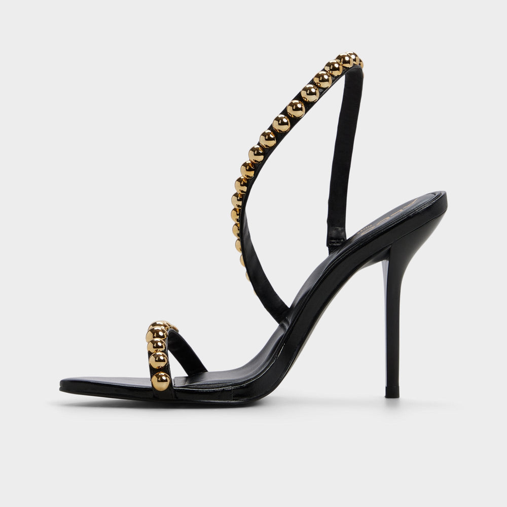 Attey in Black - Strappy heeled sandal, Stiletto heel | Aldo discount