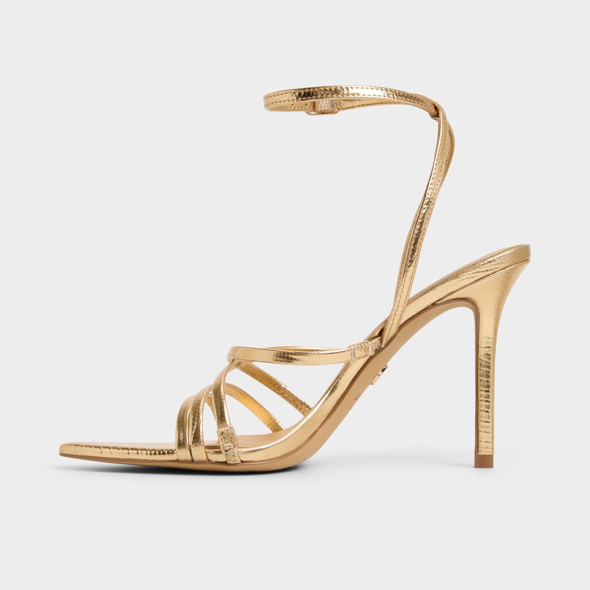 Solania Gold Women's Heeled sandals - Strappy heeled sandal, Stiletto heel | Aldo on sale