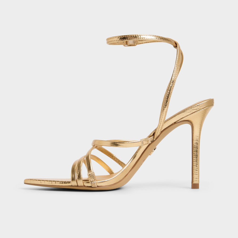 Solania Gold Women's Heeled sandals - Strappy heeled sandal, Stiletto heel | Aldo on sale