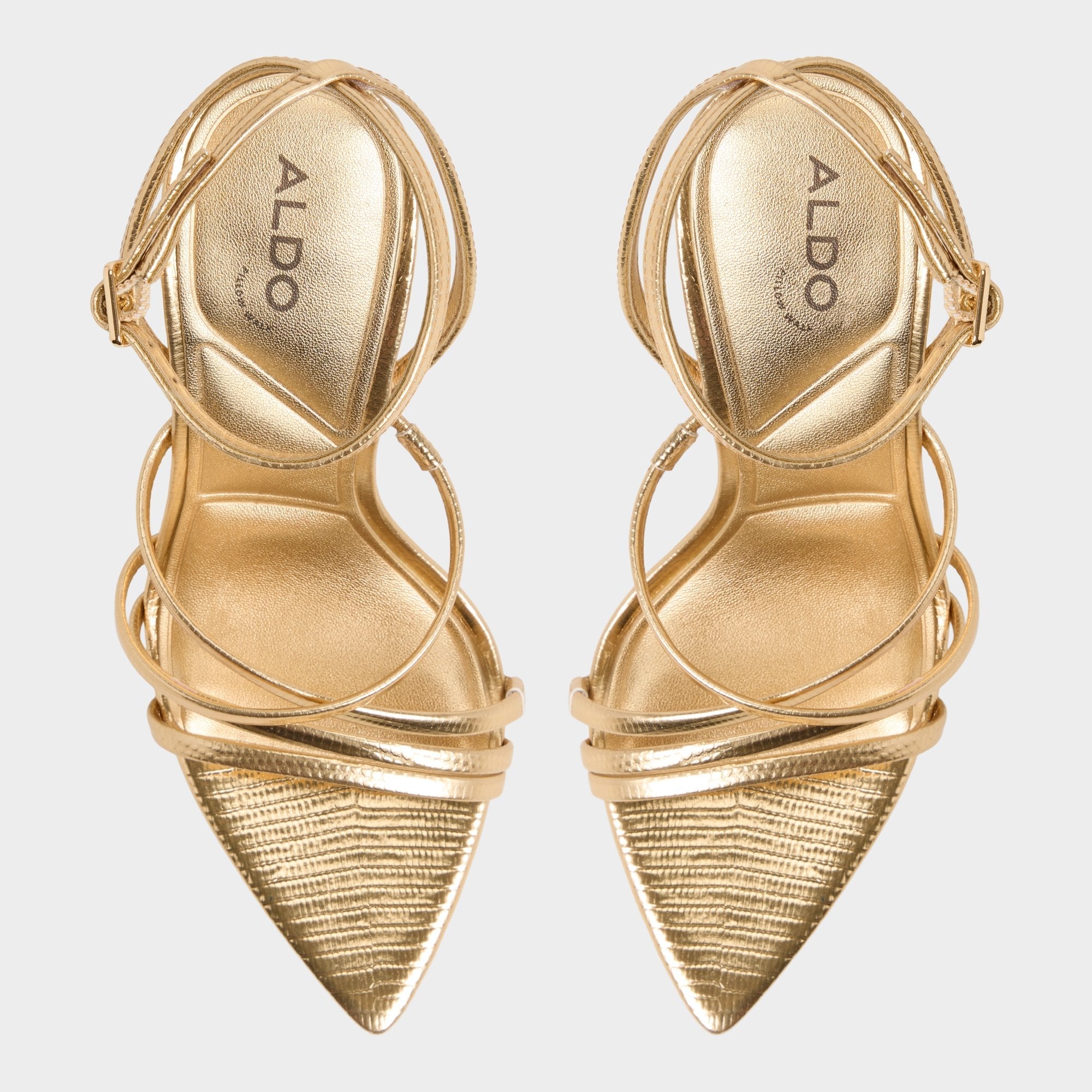 Solania Gold Women's Heeled sandals - Strappy heeled sandal, Stiletto heel | Aldo on sale