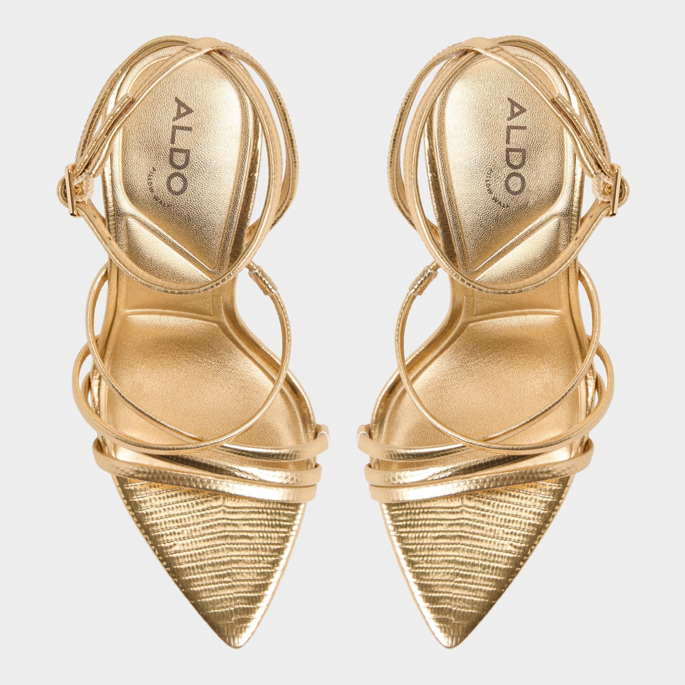 Solania Gold Women's Heeled sandals - Strappy heeled sandal, Stiletto heel | Aldo on sale
