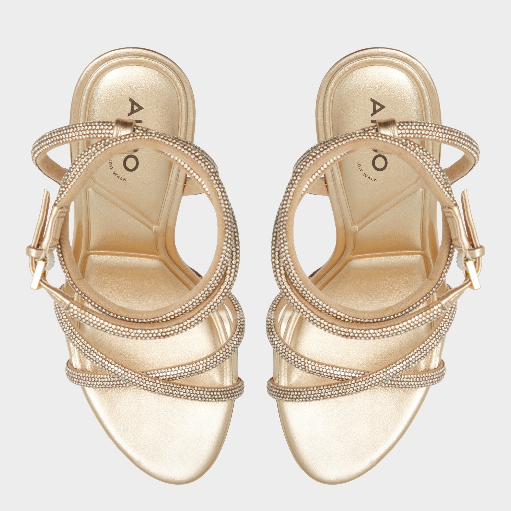 Manaelden Gold Women's Heeled sandals - Strappy heeled sandal, Stiletto heel | Aldo for sale