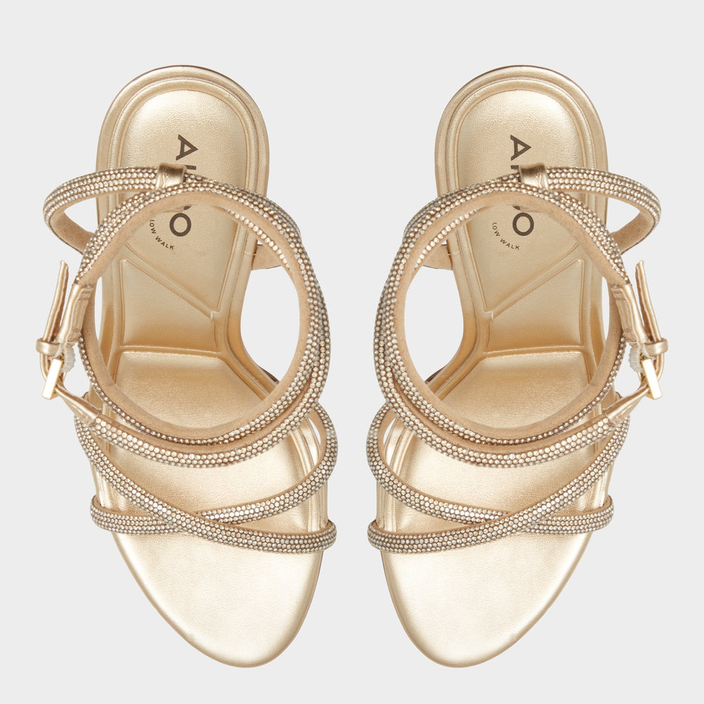 Manaelden Gold Women's Heeled sandals - Strappy heeled sandal, Stiletto heel | Aldo for sale