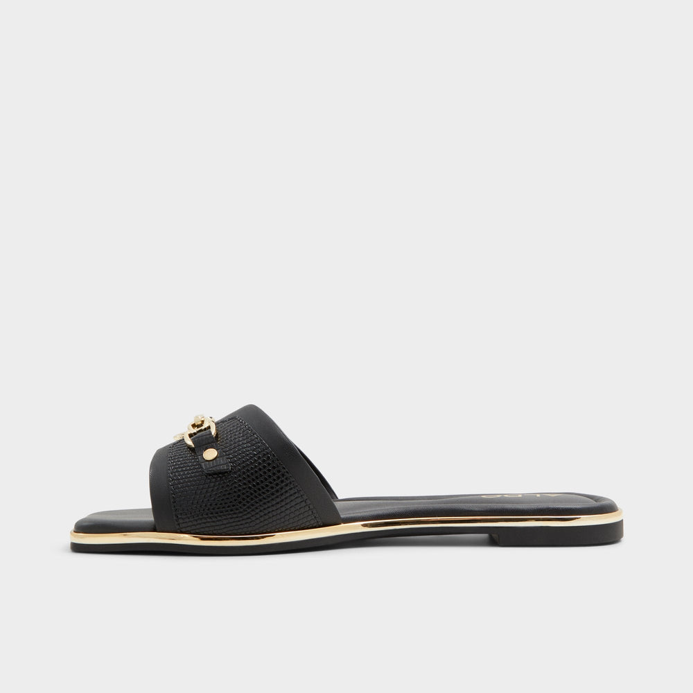 Alamassi Black Women's Flats - Slide sandal | Aldo sale