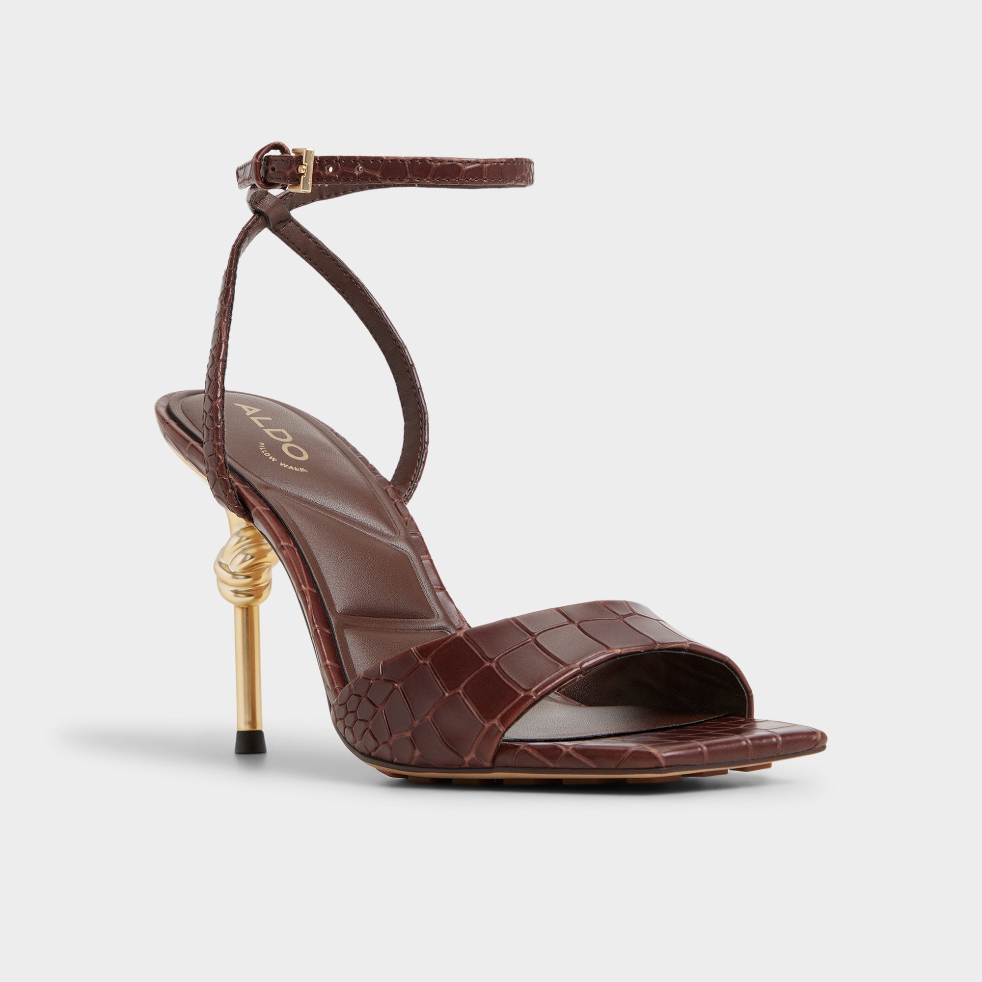 Harmonious in Dark Brown - Strappy heeled sandal | Aldo discount