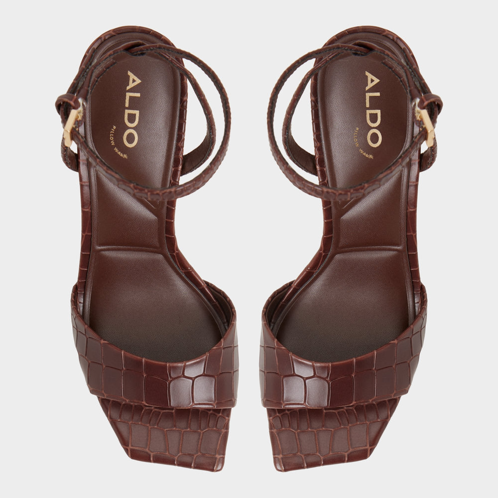 Harmonious in Dark Brown - Strappy heeled sandal | Aldo discount