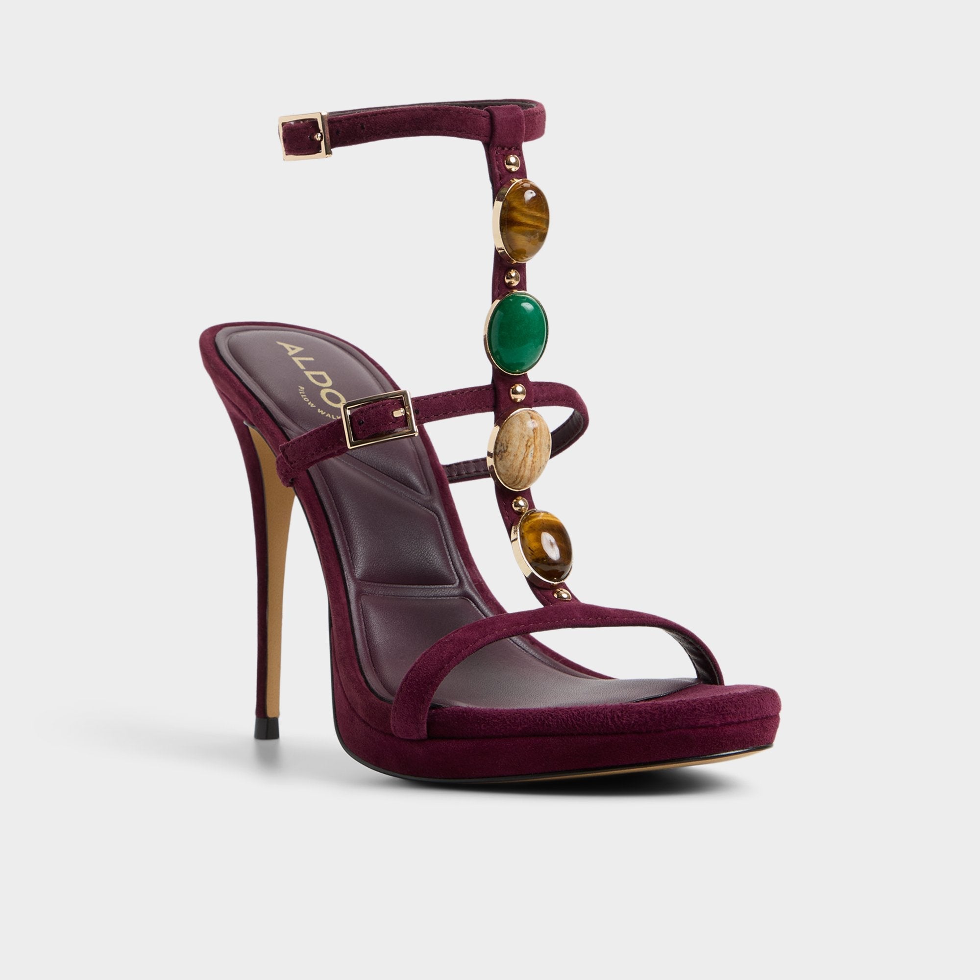 Opalia in Bordo - Strappy heeled sandal, Platform | Aldo sale