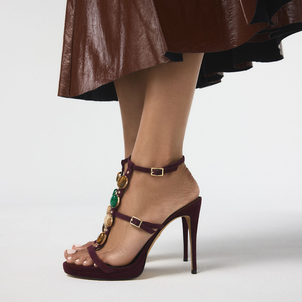 Opalia in Bordo - Strappy heeled sandal, Platform | Aldo sale