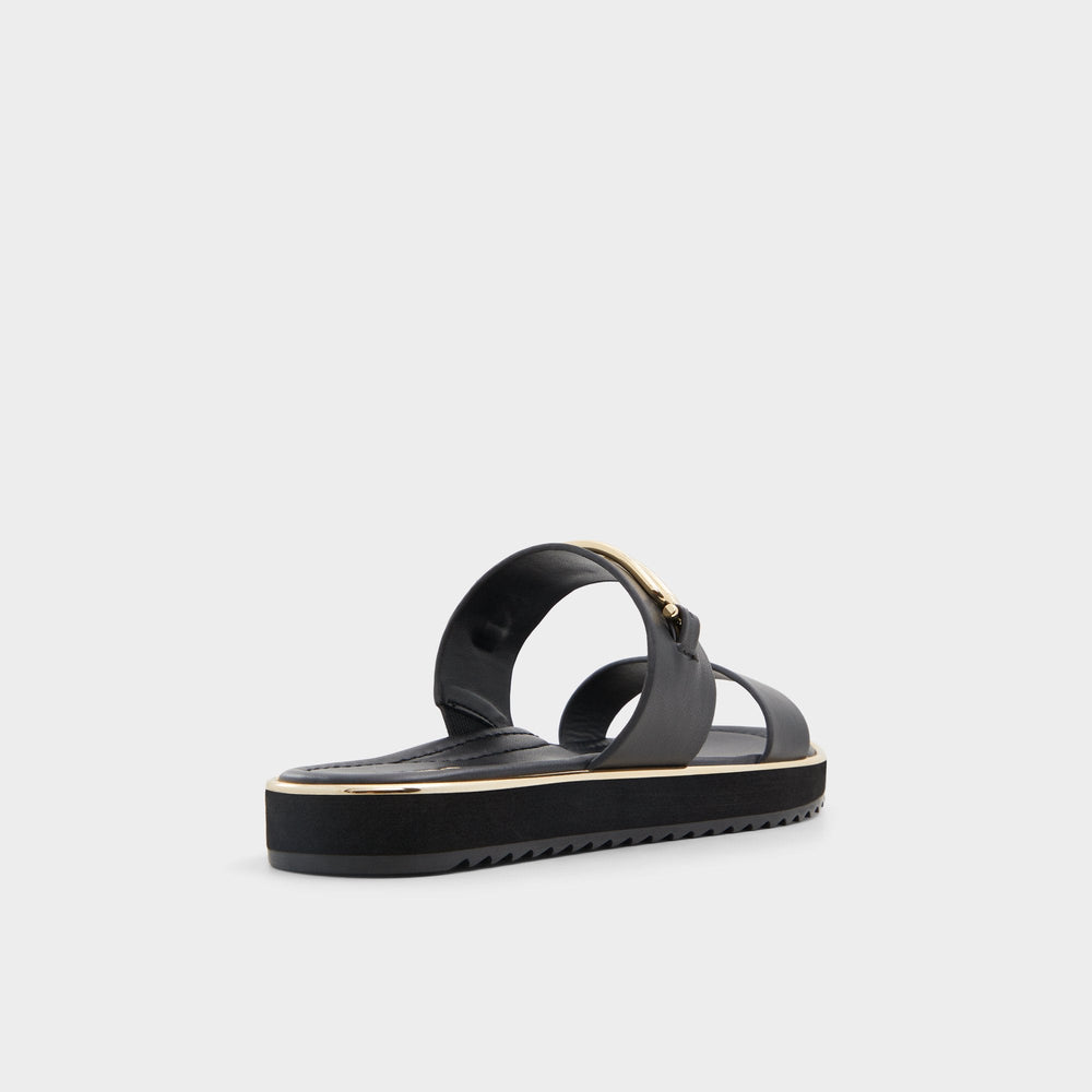 Lagoon Other Black Women's Strappy sandals - Strappy flat sandal, Footbed sandal | Aldo outlet