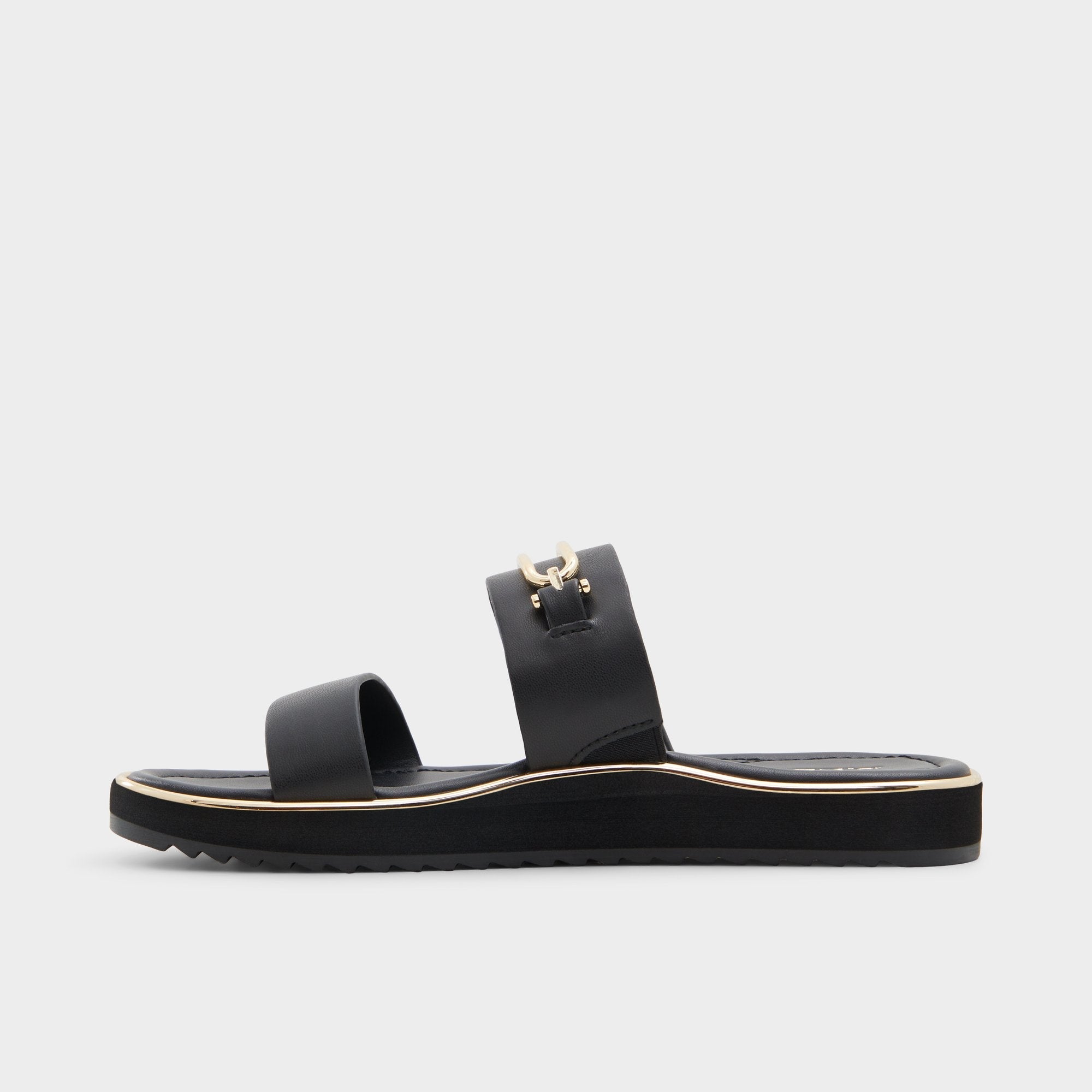 Lagoon Other Black Women's Strappy sandals - Strappy flat sandal, Footbed sandal | Aldo outlet