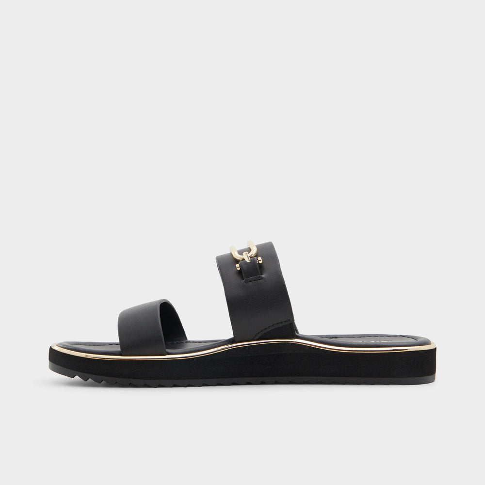 Lagoon Other Black Women's Strappy sandals - Strappy flat sandal, Footbed sandal | Aldo outlet
