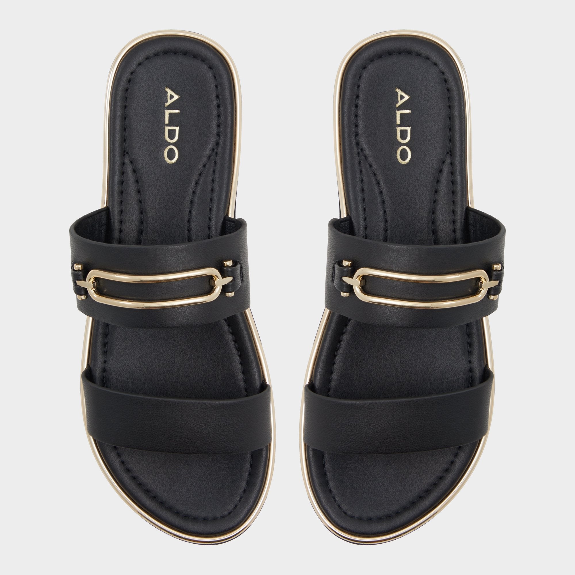 Lagoon Other Black Women's Strappy sandals - Strappy flat sandal, Footbed sandal | Aldo outlet