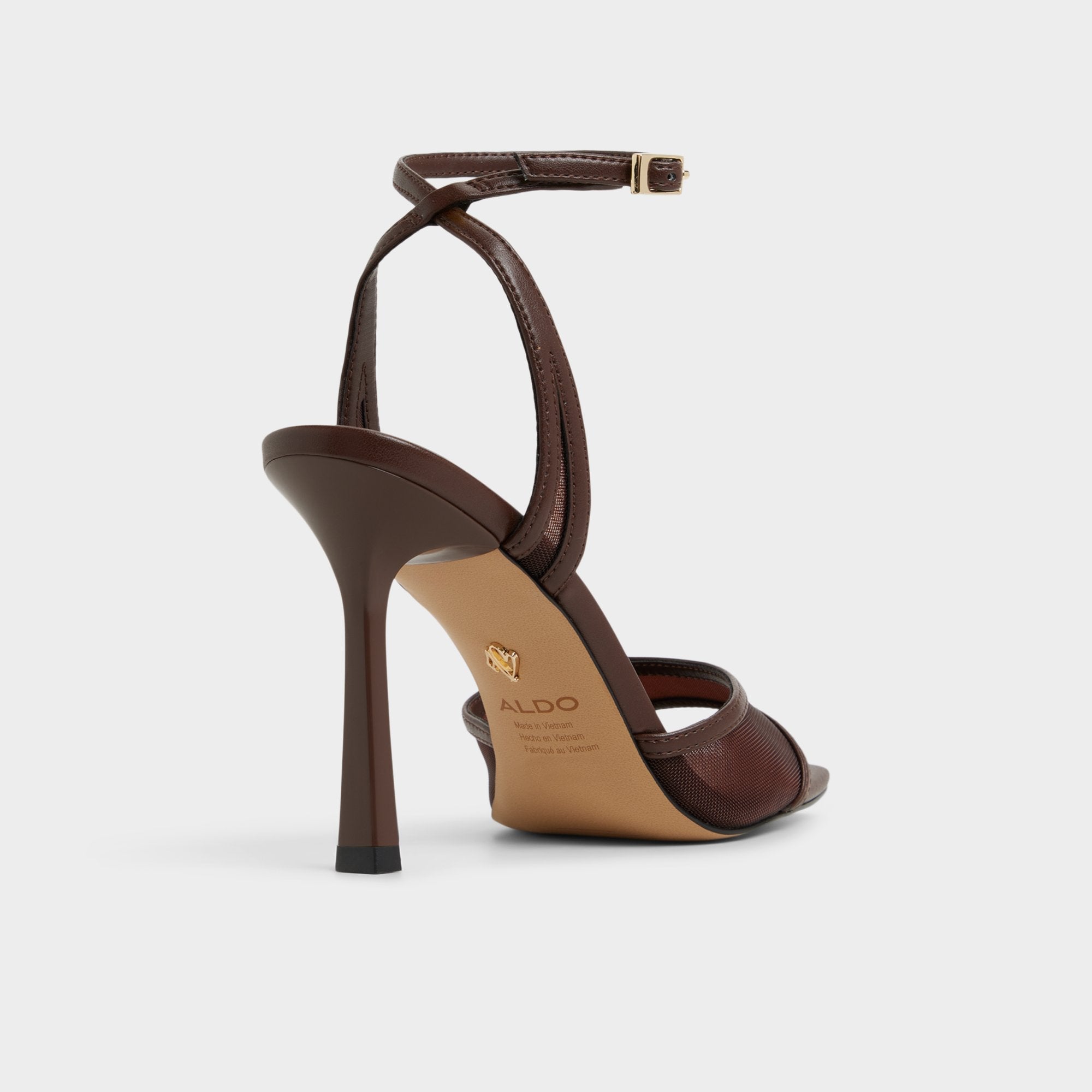 Sharra in Dark Brown - Strappy heeled sandal, Stiletto heel | Aldo for sale