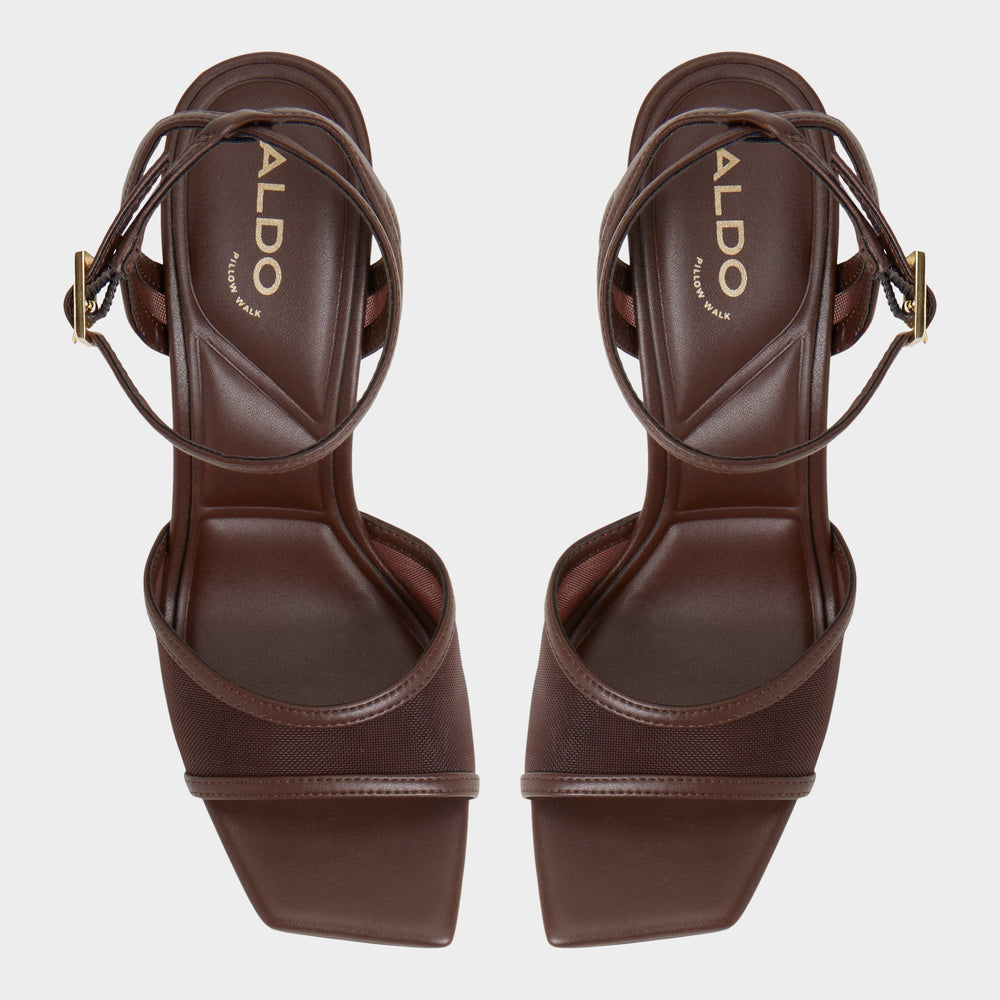 Sharra in Dark Brown - Strappy heeled sandal, Stiletto heel | Aldo for sale