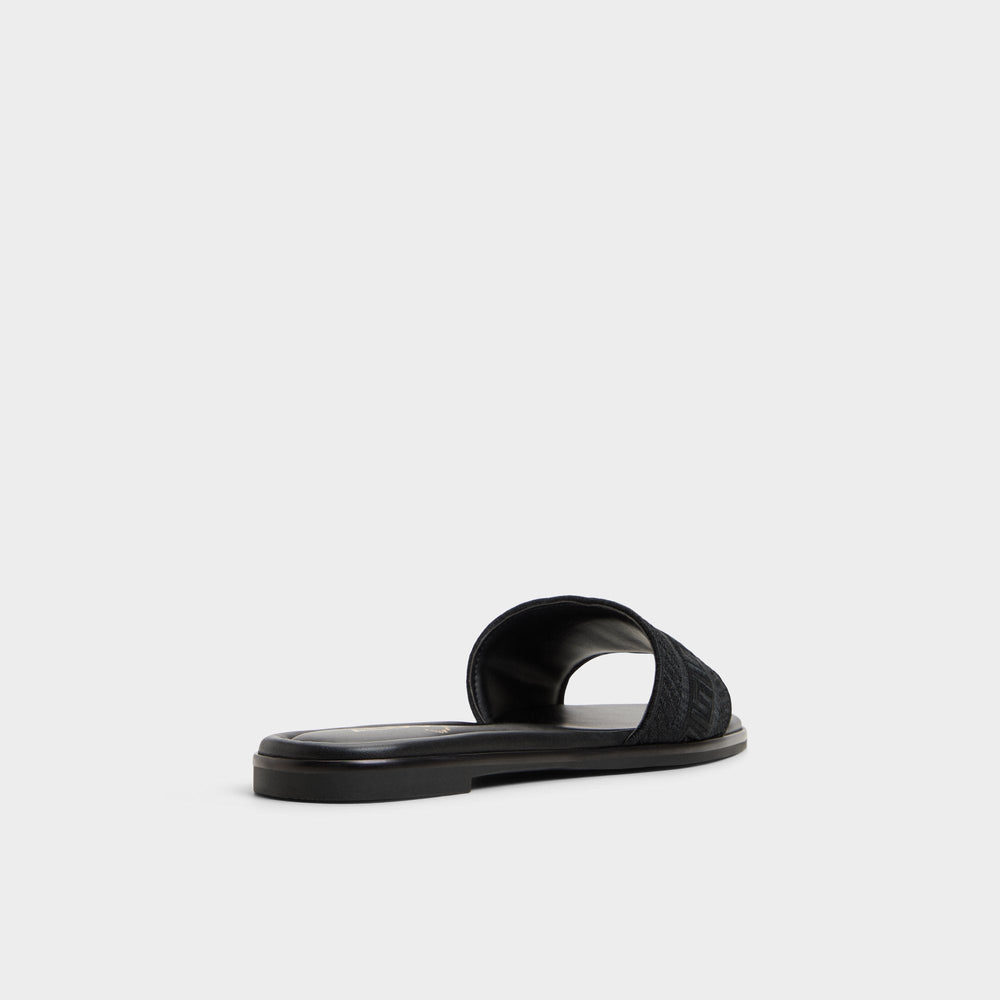 Oceania Black Women's Flats - Slide sandal | Aldo discount