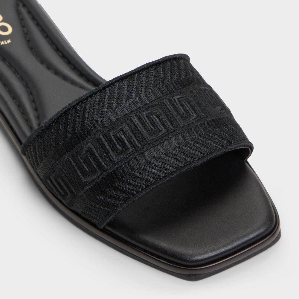 Oceania Black Women's Flats - Slide sandal | Aldo discount