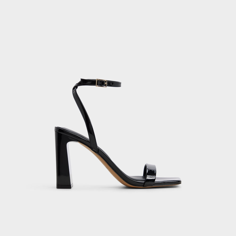 Azzira in Black - Strappy heeled sandal, Block heel | Aldo outlet