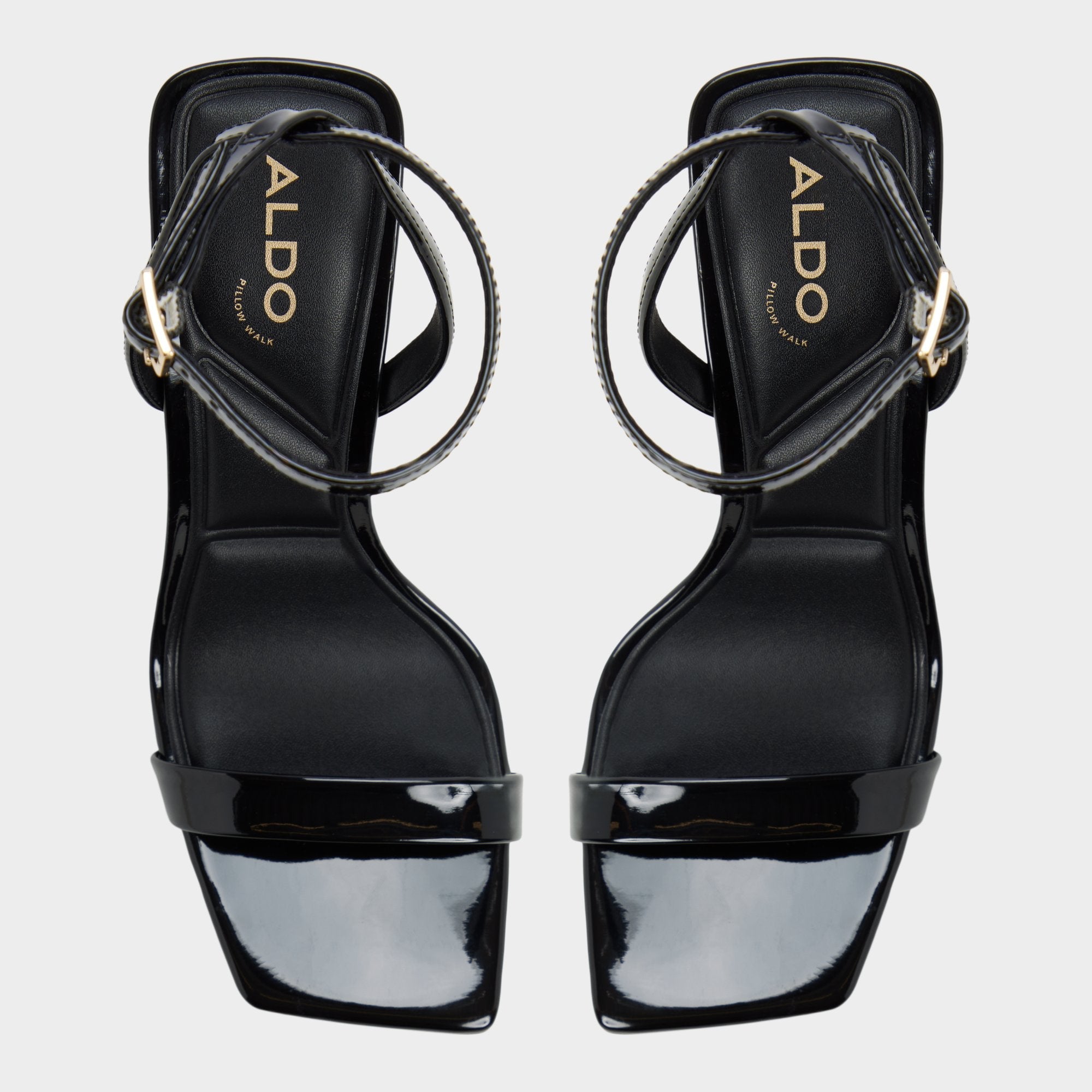 Azzira in Black - Strappy heeled sandal, Block heel | Aldo outlet