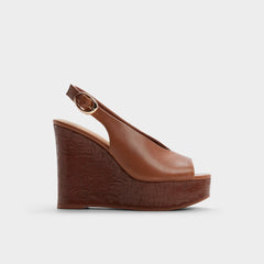 Tatianah in Dark Brown - Sling back heeled sandal, Wedge heel | Aldo sale