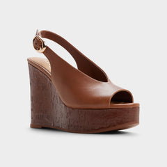 Tatianah in Dark Brown - Sling back heeled sandal, Wedge heel | Aldo sale