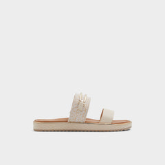 Lagoon Other Beige Synthetic Print Women's Footbed sandals - Slide sandal, Footbed sandal | Aldo for sale