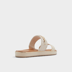 Lagoon Other Beige Synthetic Print Women's Footbed sandals - Slide sandal, Footbed sandal | Aldo for sale