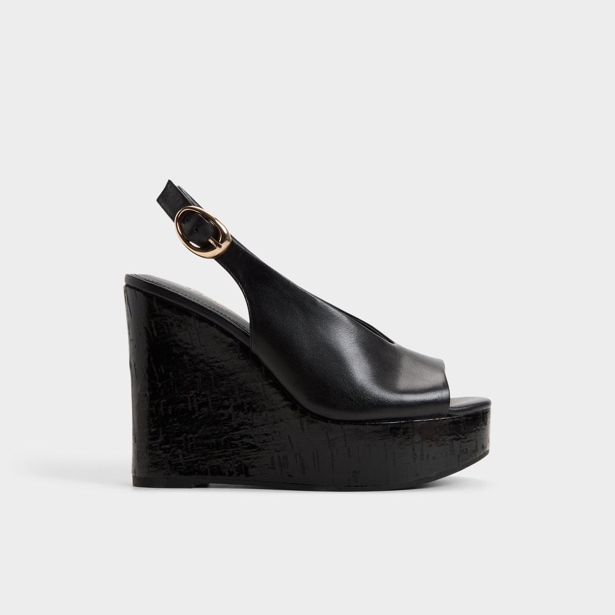 Tatianah in Black - Sling back heeled sandal, Wedge heel | Aldo discount
