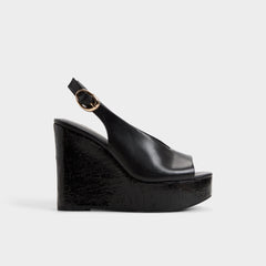 Tatianah in Black - Sling back heeled sandal, Wedge heel | Aldo discount