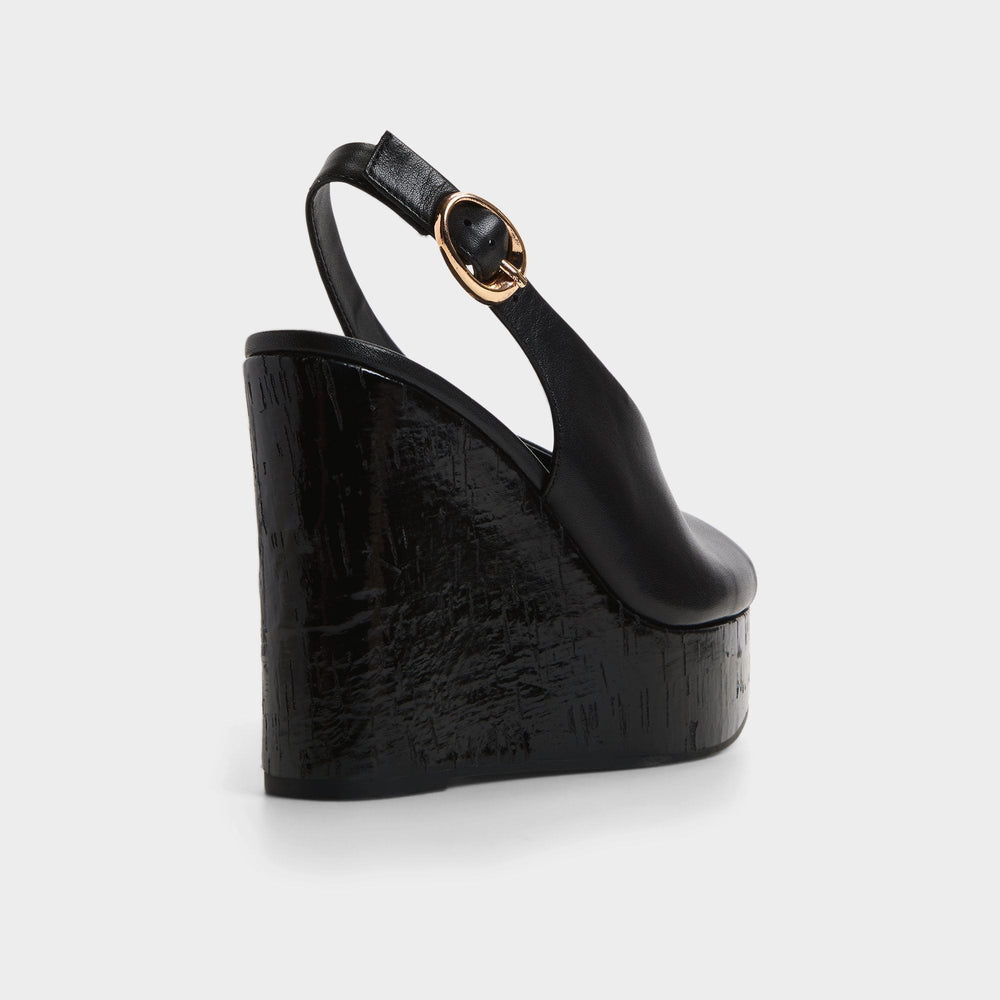 Tatianah in Black - Sling back heeled sandal, Wedge heel | Aldo discount