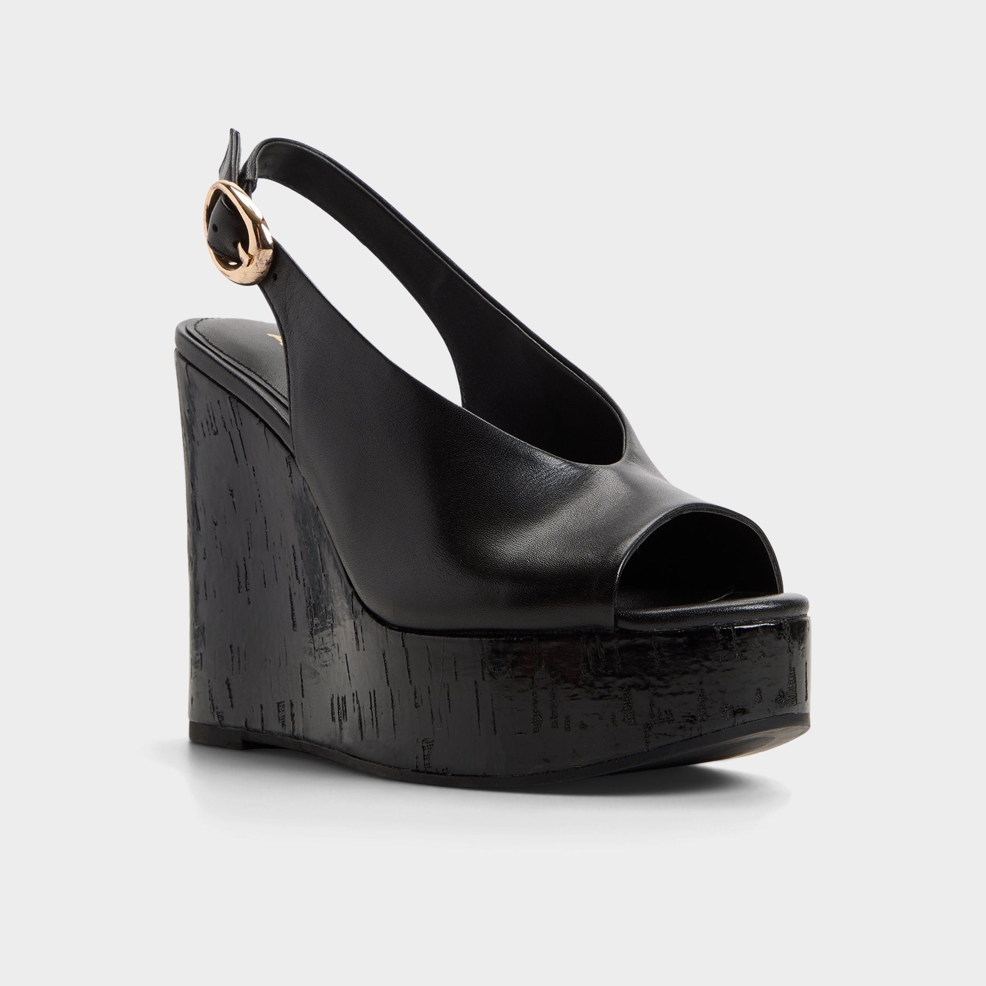 Tatianah in Black - Sling back heeled sandal, Wedge heel | Aldo discount