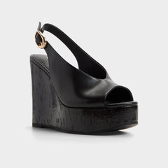 Tatianah in Black - Sling back heeled sandal, Wedge heel | Aldo discount