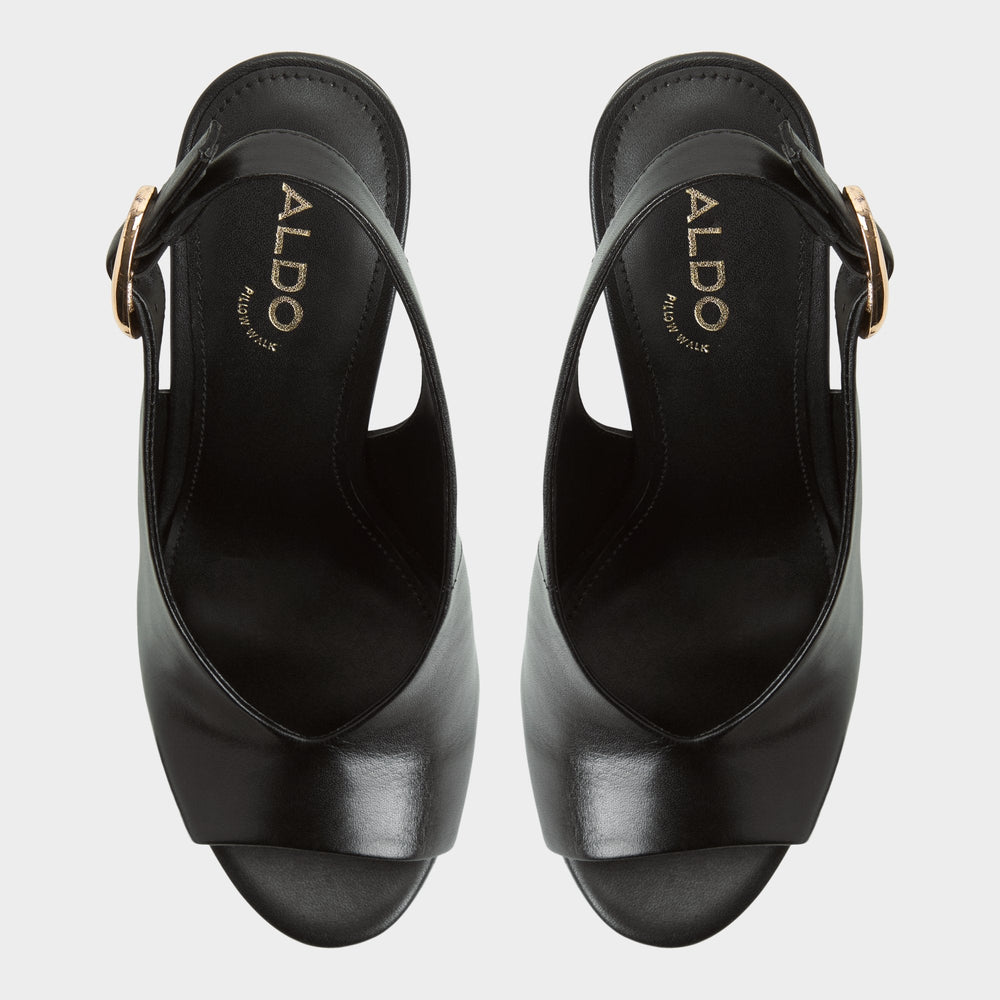 Tatianah in Black - Sling back heeled sandal, Wedge heel | Aldo discount