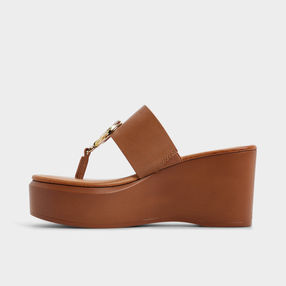 Friegan in Medium Brown - Slide sandal, Wedge heel | Aldo on sale