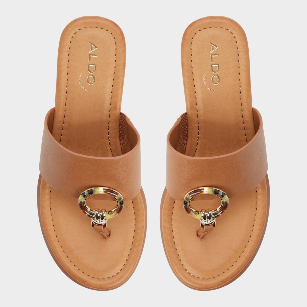 Friegan in Medium Brown - Slide sandal, Wedge heel | Aldo on sale