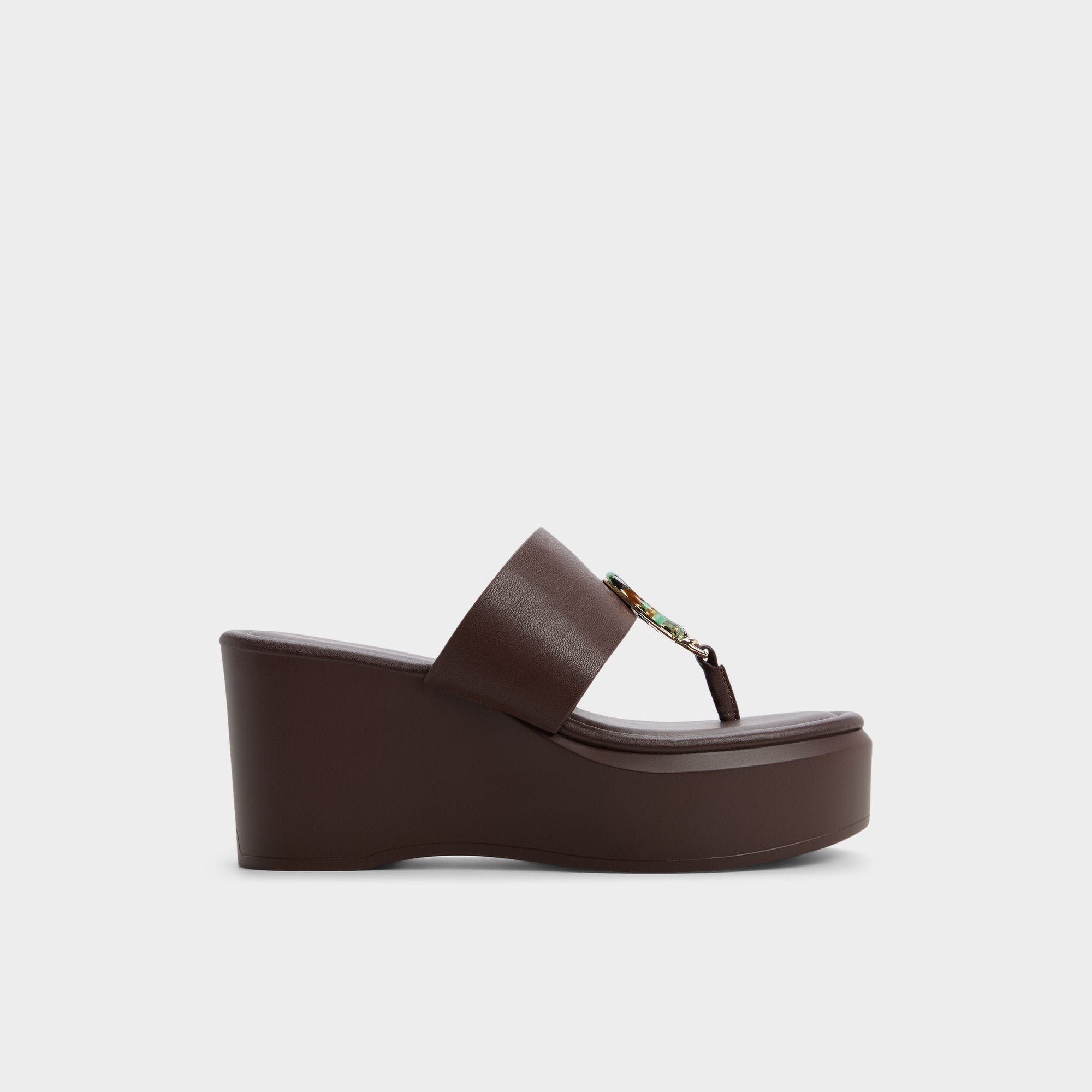 Friegan in Dark Brown - Slide sandal, Wedge heel | Aldo for sale