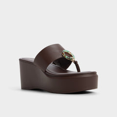 Friegan in Dark Brown - Slide sandal, Wedge heel | Aldo for sale