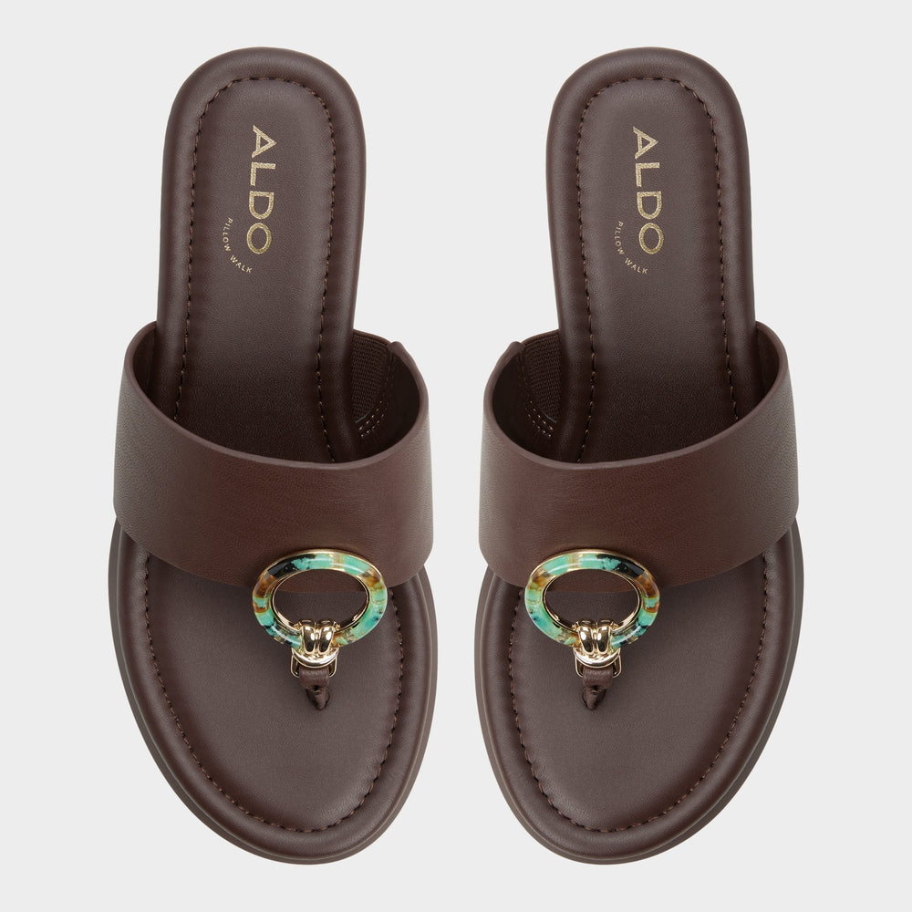 Friegan in Dark Brown - Slide sandal, Wedge heel | Aldo for sale