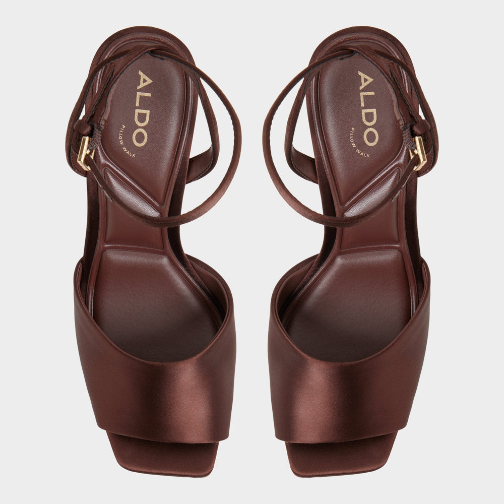 Kaiasien in Dark Brown 14151897 - Strappy heeled sandal, Stiletto heel | Aldo on sale