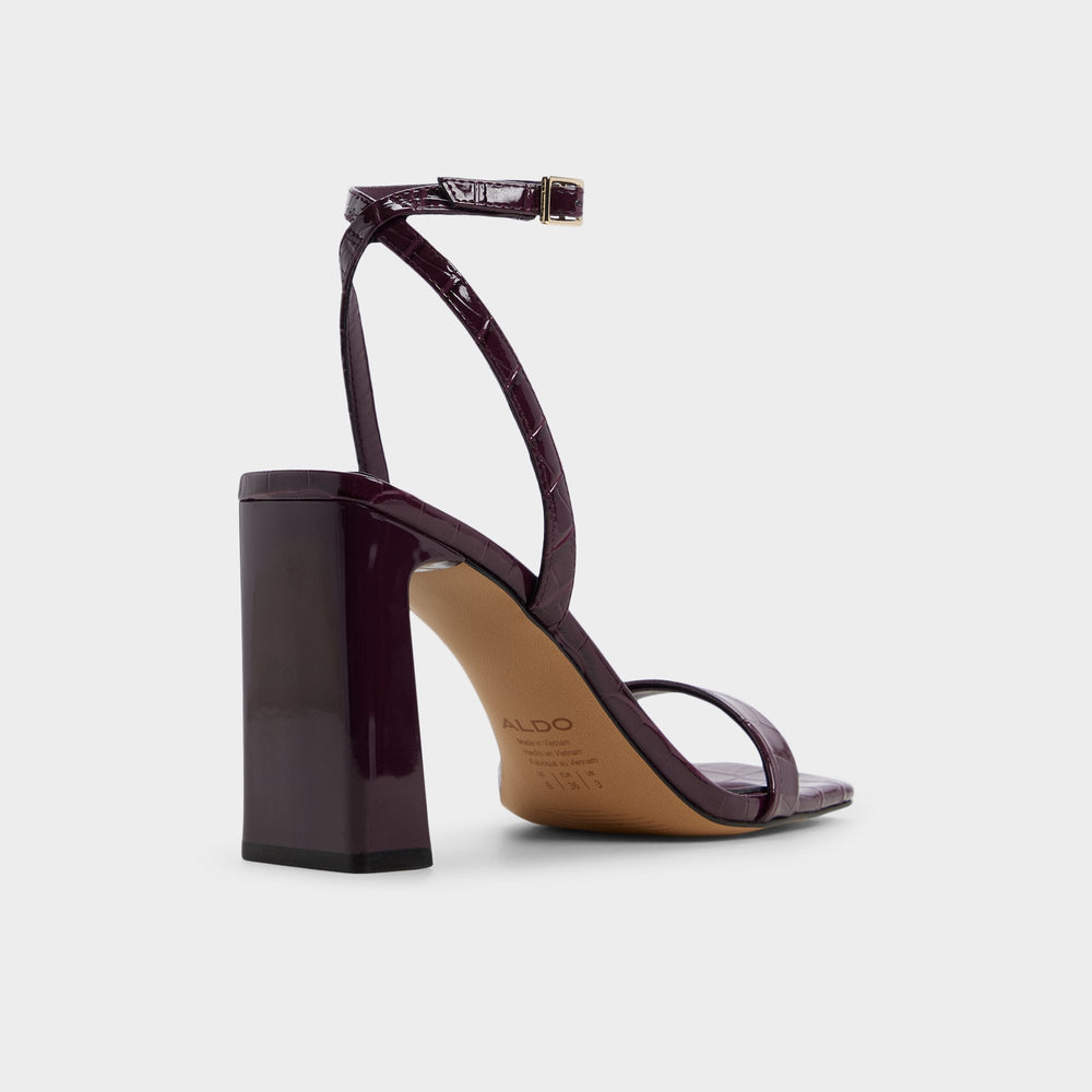 Azzira in Bordo - Strappy heeled sandal, Block heel | Aldo discount