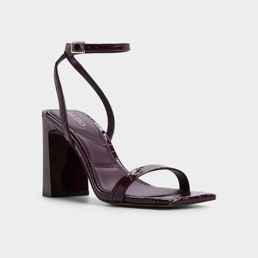 Azzira in Bordo - Strappy heeled sandal, Block heel | Aldo discount
