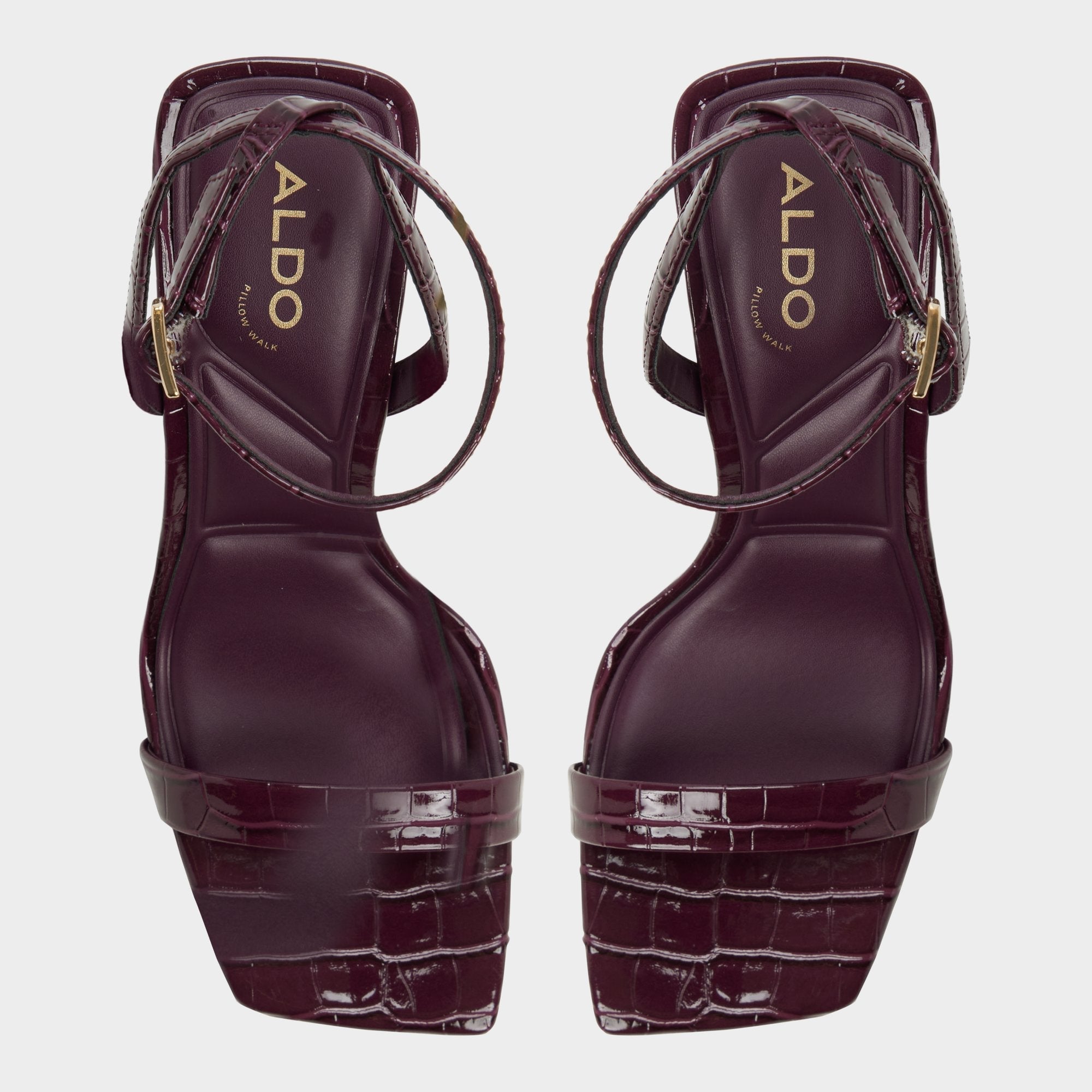 Azzira in Bordo - Strappy heeled sandal, Block heel | Aldo discount