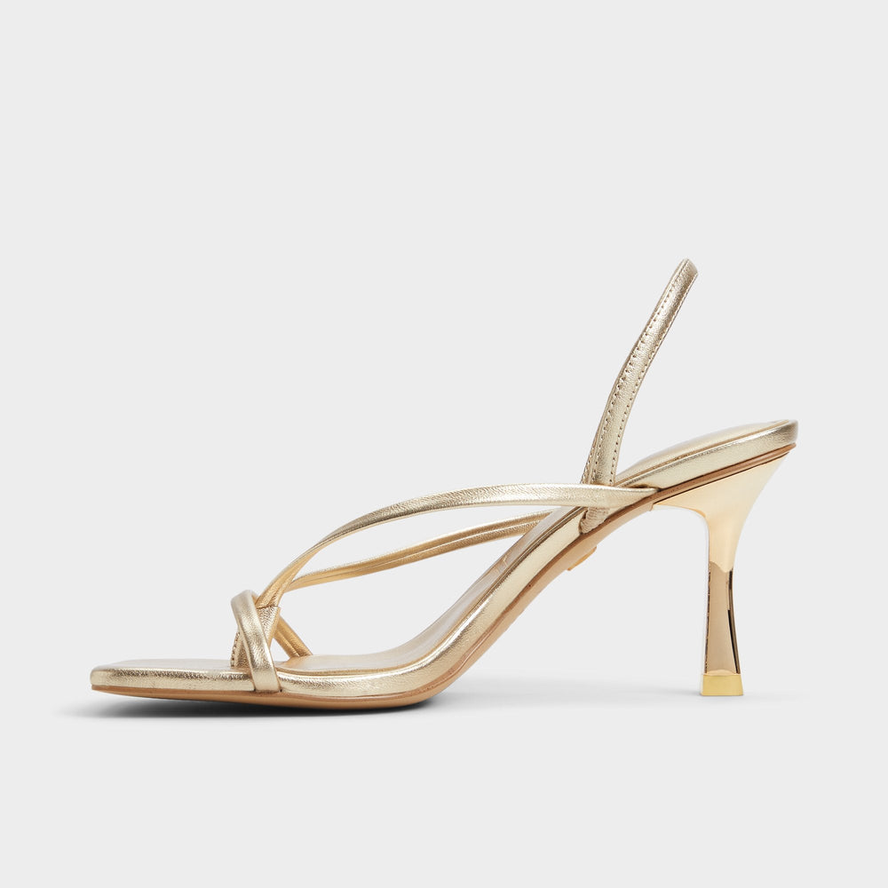 Riva Gold Women's Strappy sandals - Sling back heeled sandal, Stiletto heel | Aldo outlet